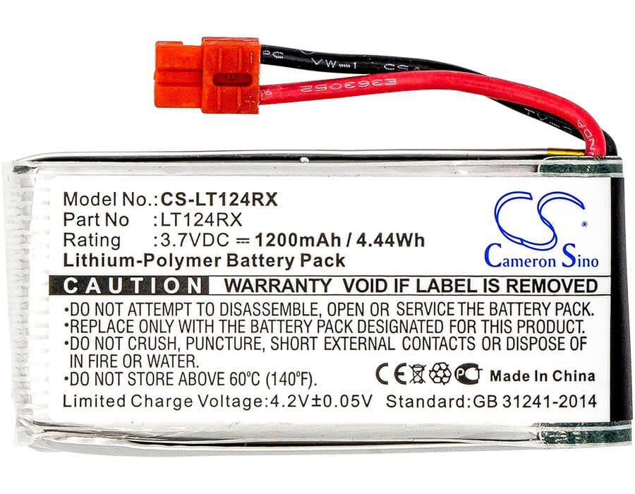 3.7V, 1200mAh, Li-Polymer Battery fits Syma, RC Fpv X5hc, X5hw, X5uw, 4.44Wh