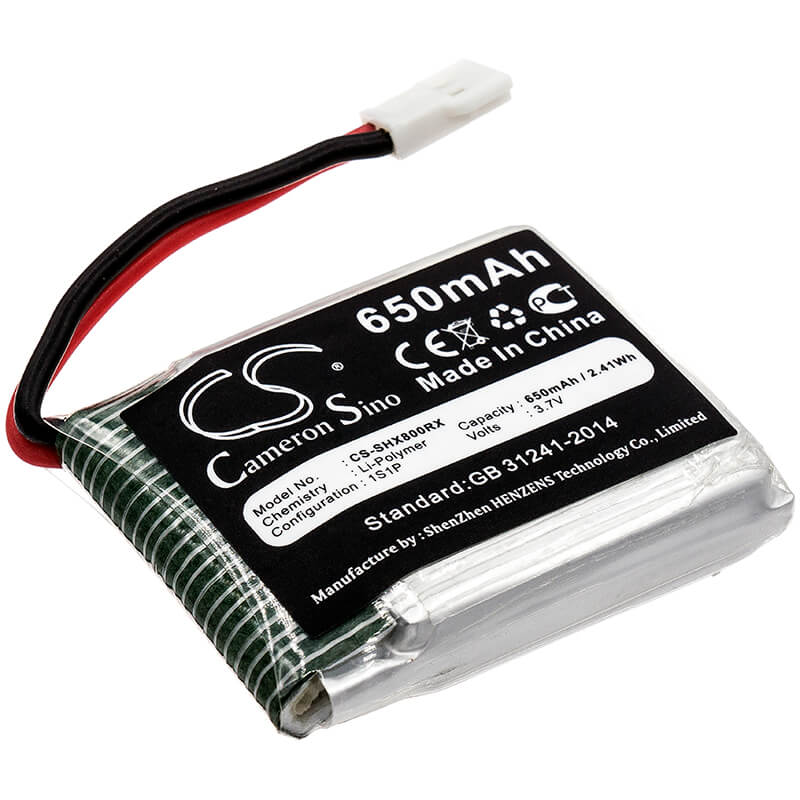 3.7V, 650mAh, Li-Polymer Battery fits Skyhunter, RC Fpv X8tw, 2.405Wh
