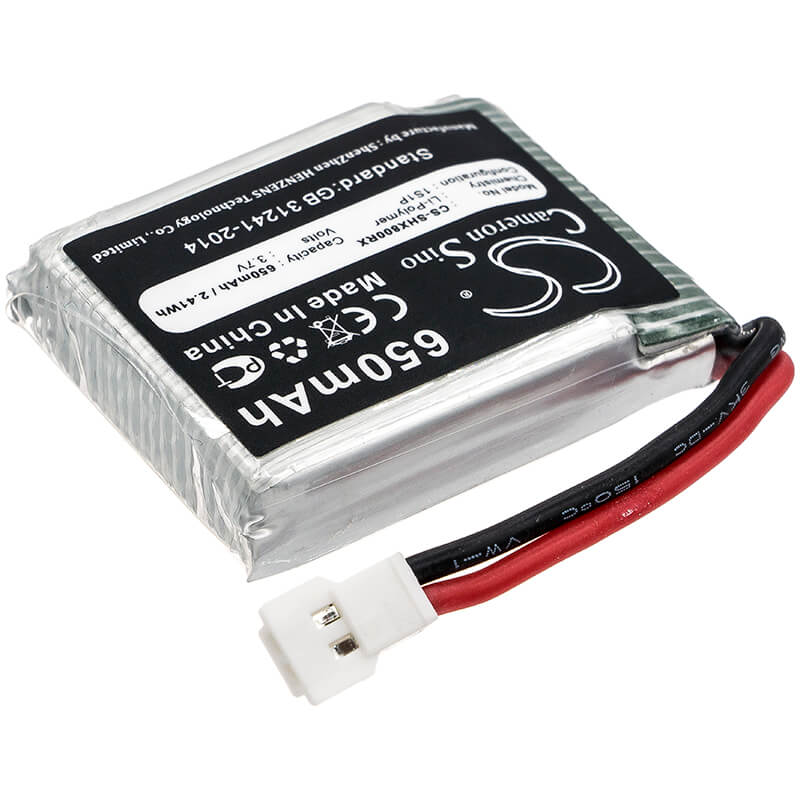 3.7V, 650mAh, Li-Polymer Battery fits Skyhunter, RC Fpv X8tw, 2.405Wh