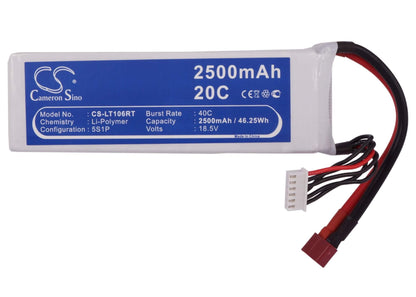 18.5V, 2500mAh, Li-Polymer Battery fits Cameron Sino, RC Fpv Cs-lt106rt, 46.25Wh