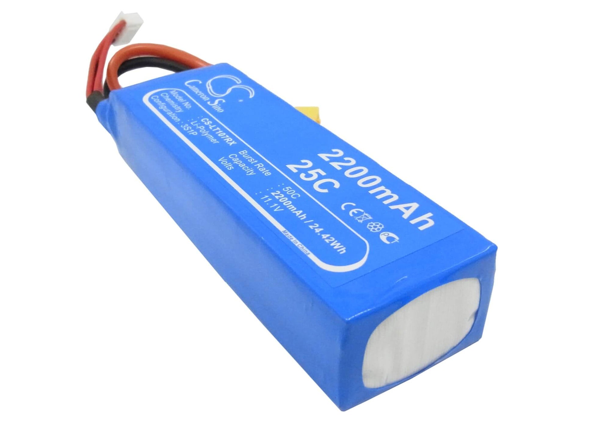 11.1V, 2200mAh, Li-Polymer Battery fits Dji, RC Fpv Fc40, Phantom 1, 24.42Wh