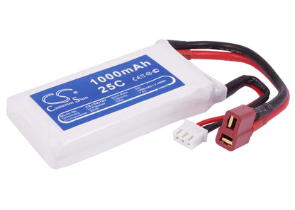 7.4V, 1000mAh, Li-Polymer Battery fits Cameron Sino, RC Helicopters Cs-lt927rt, 7.4Wh