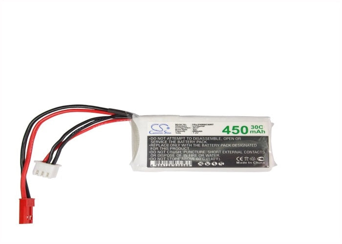 7.4V, 450mAh, Li-Polymer Battery fits Cameron Sino, RC Helicopters Cs-lp4502c30rt, 3.33Wh