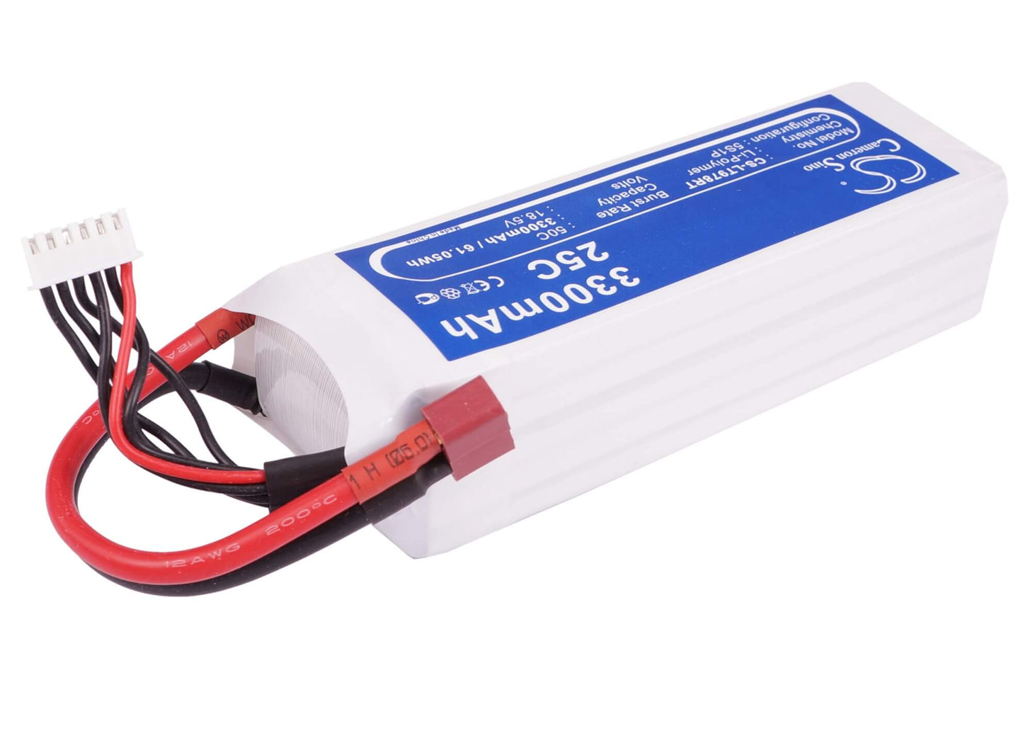 18.5V, 3300mAh, Li-Polymer Battery fits Cameron Sino, RC Helicopters Cs-lt978rt, 61.05Wh