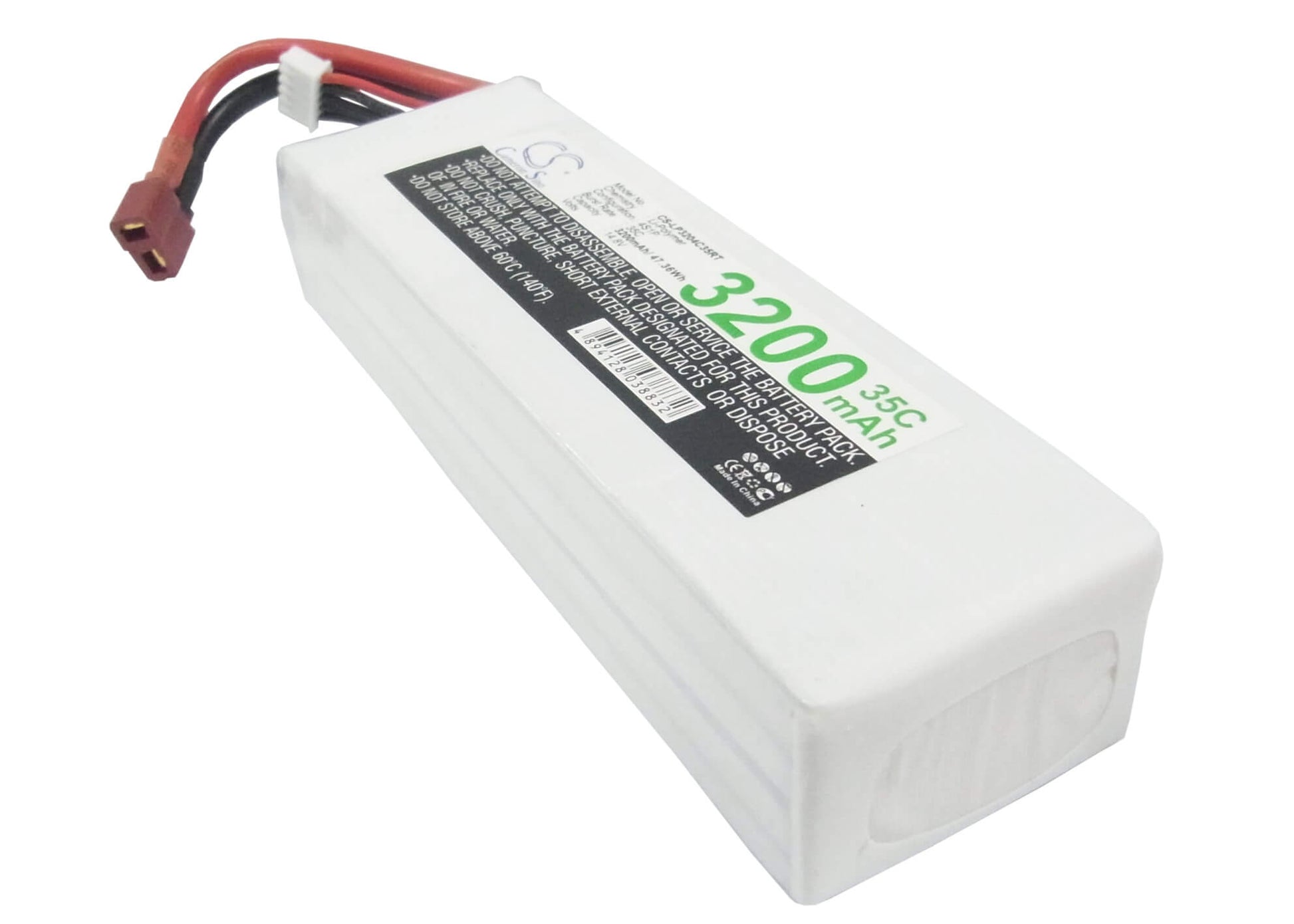 14.8V, 3200mAh, Li-Polymer Battery fits Cameron Sino, RC Helicopters Cs-lp3204c35rt, 47.36Wh