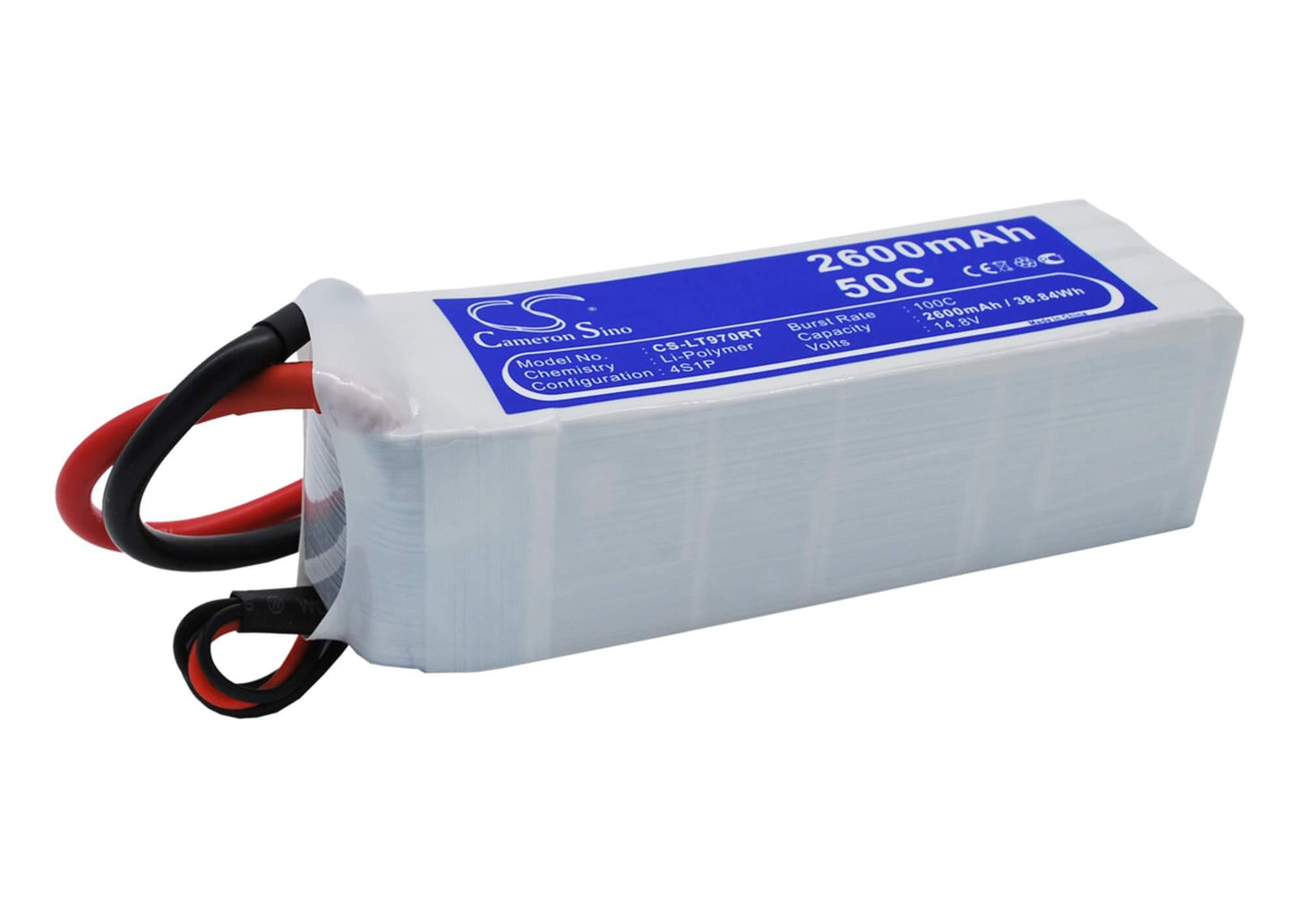 14.8V, 2600mAh, Li-Polymer Battery fits Cameron Sino, RC Helicopters Cs-lt970rt, 38.48Wh