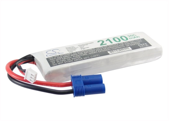 7.4V, 2100mAh, Li-Polymer Battery fits Cameron Sino, RC Helicopters Cs-lp2102c30r4, 15.54Wh