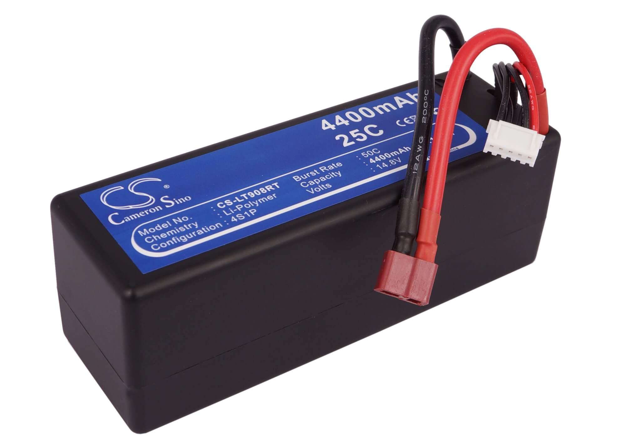 14.8V, 4400mAh, Li-Polymer Battery fits Cameron Sino, RC Planes Cs-lt908rt, 65.12Wh