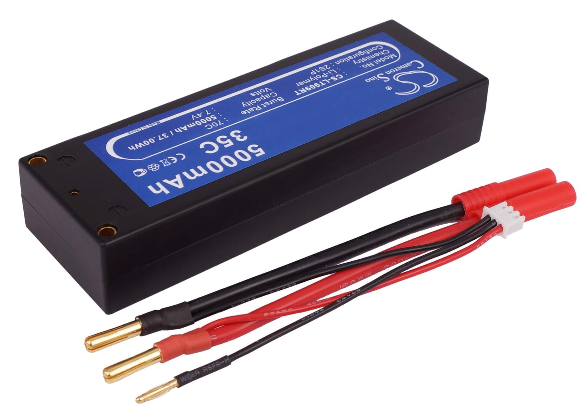 7.4V, 5000mAh, Li-Polymer Battery fits Cameron Sino, RC Planes Cs-lt909rt, 37Wh