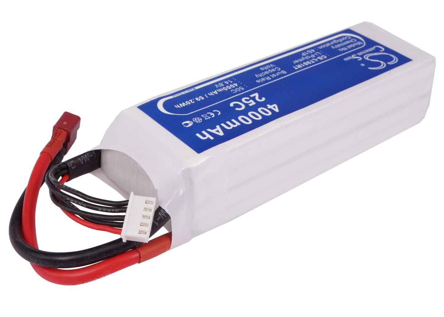 14.8V, 4000mAh, Li-Polymer Battery fits Cameron Sino, RC Planes Cs-lt981rt, 59.2Wh