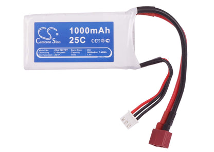 7.4V, 1000mAh, Li-Polymer Battery fits Cameron Sino, RC Robot Cs-lt927rt, 7.4Wh