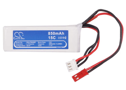 7.4V, 850mAh, Li-Polymer Battery fits Cameron Sino, RC Robot Cs-lt923rt, 6.29Wh