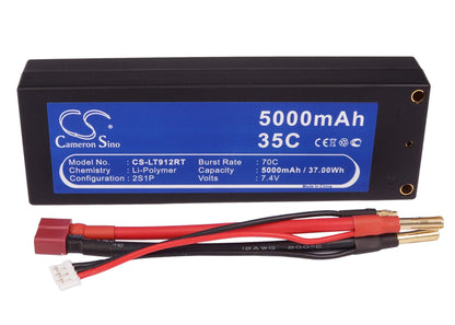 7.4V, 5000mAh, Li-Polymer Battery fits Cameron Sino, RC Robot Cs-lt912rt, 37Wh