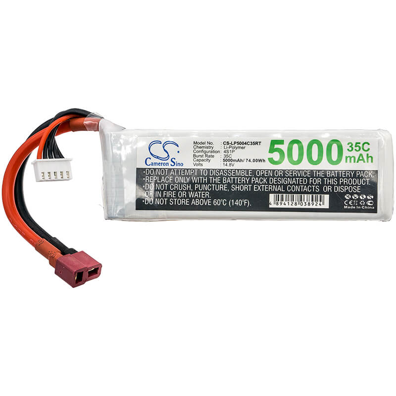 14.8V, 5000mAh, Li-Polymer Battery fits Cameron Sino, RC Robot Cs-lp5004c35rt, 74Wh