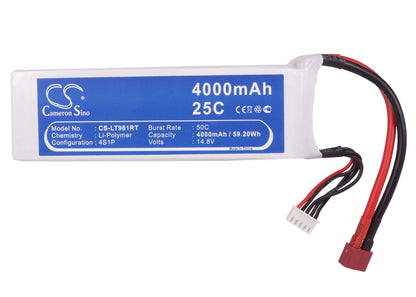 14.8V, 4000mAh, Li-Polymer Battery fits Cameron Sino, RC Robot Cs-lt981rt, 59.2Wh