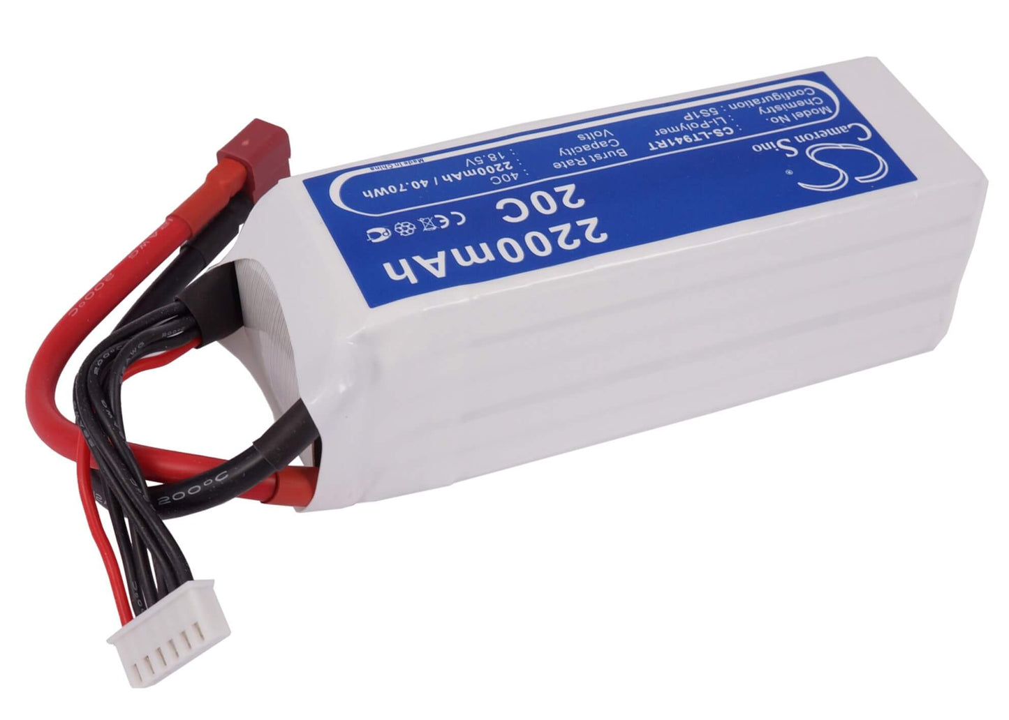 18.5V, 2200mAh, Li-Polymer Battery fits Cameron Sino, RC Robot Cs-lt941rt, 40.7Wh