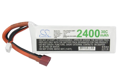 11.1V, 2400mAh, Li-Polymer Battery fits Cameron Sino, RC Robot Cs-lp2403c30rt, 26.64Wh