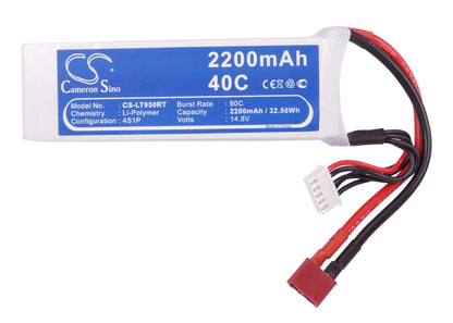 14.8V, 2200mAh, Li-Polymer Battery fits Cameron Sino, RC Robot Cs-lt950rt, 32.56Wh