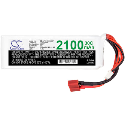 11.1V, 2100mAh, Li-Polymer Battery fits Cameron Sino, RC Robot Cs-lp2103c30rt, 23.31Wh