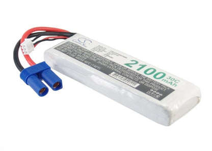 7.4V, 2100mAh, Li-Polymer Battery fits Cameron Sino, RC Robot Cs-lp2102c30r4, 15.54Wh