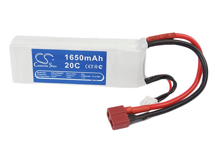 7.4V, 1650mAh, Li-Polymer Battery fits Cameron Sino, RC Tanks Cs-lt935rt, 12.21Wh