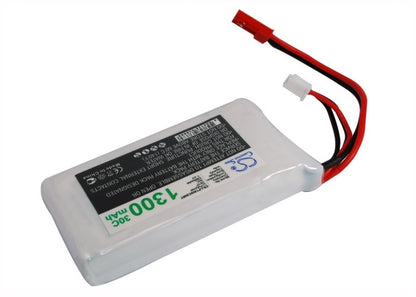 7.4V, 1300mAh, Li-Polymer Battery fits Cameron Sino, RC Tanks Cs-lp1302c30rt, 9.62Wh