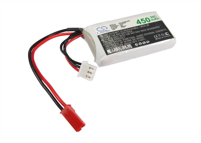 7.4V, 450mAh, Li-Polymer Battery fits Cameron Sino, RC Tanks Cs-lp4502c30rt, 3.33Wh