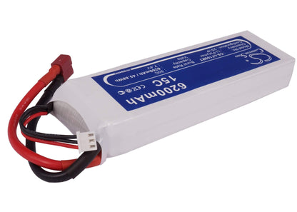 7.4V, 6200mAh, Li-Polymer Battery fits Cameron Sino, RC Tanks Cs-lt105rt, 45.88Wh