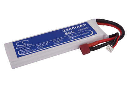 7.4V, 2500mAh, Li-Polymer Battery fits Cameron Sino, RC Tanks Cs-lt972rt, 18.5Wh