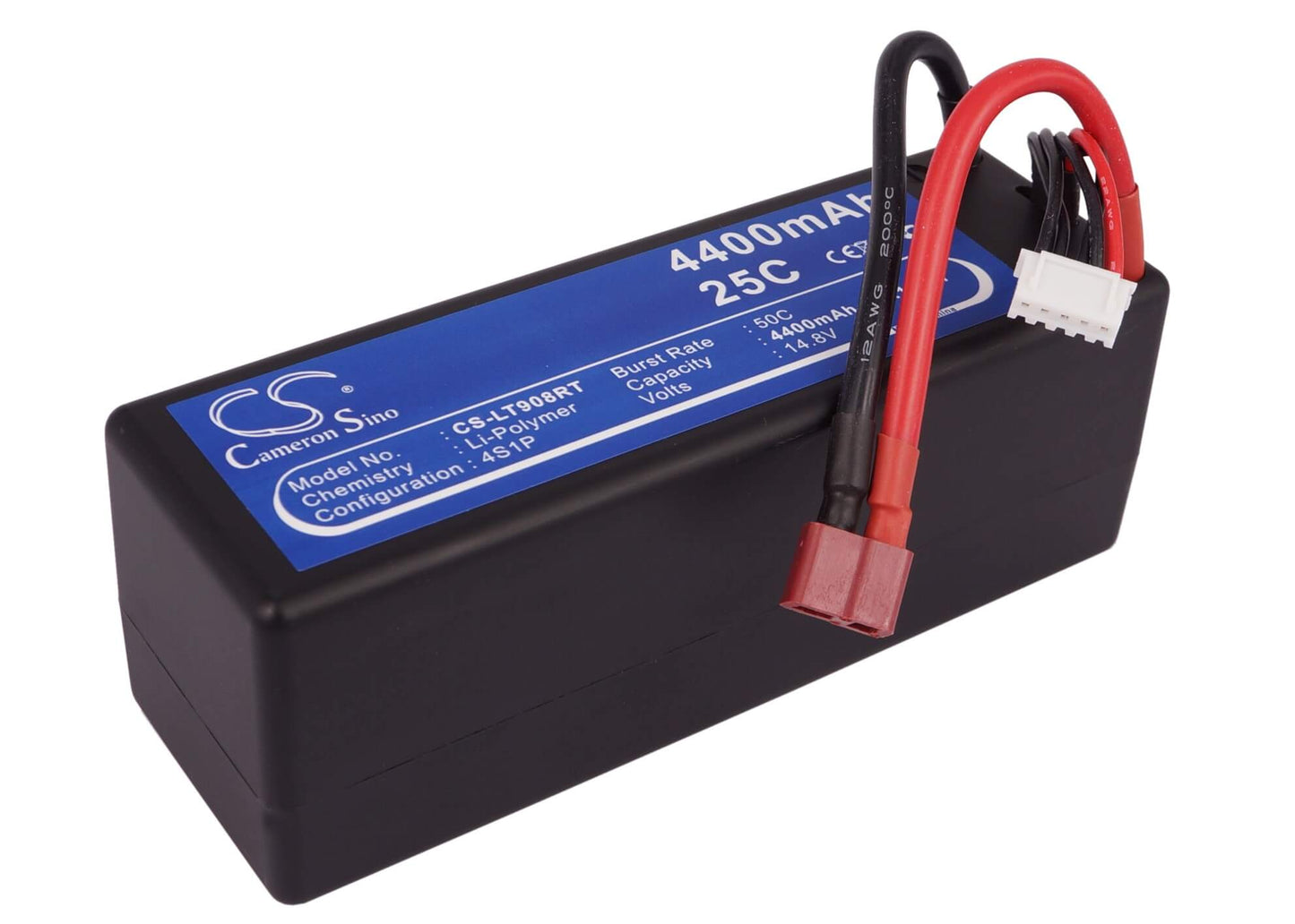 14.8V, 4400mAh, Li-Polymer Battery fits Cameron Sino, RC Tanks Cs-lt908rt, 65.12Wh
