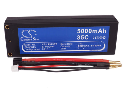 11.1V, 5000mAh, Li-Polymer Battery fits Cameron Sino, RC Tanks Cs-lt915rt, 55.5Wh