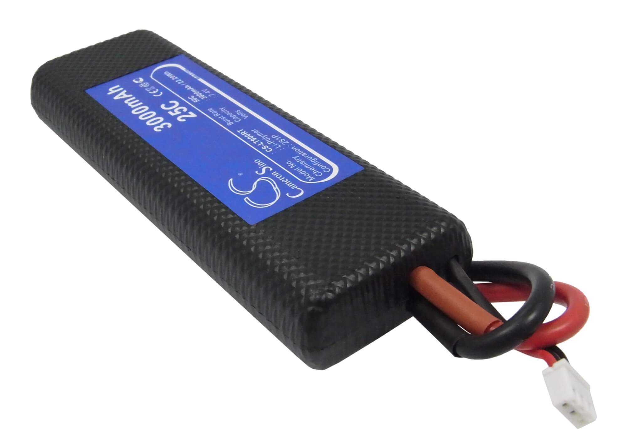 7.4V, 3000mAh, Li-Polymer Battery fits Cameron Sino, RC Tanks Cs-lt900rt, 22.2Wh