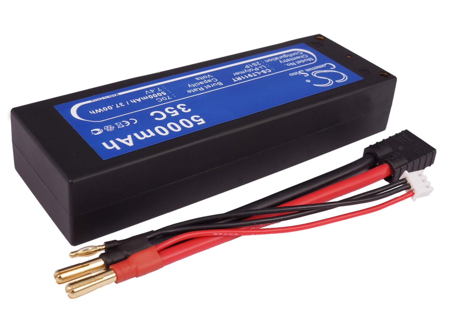 7.4V, 5000mAh, Li-Polymer Battery fits Cameron Sino, RC Tanks Cs-lt911rt, 37Wh