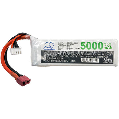 14.8V, 5000mAh, Li-Polymer Battery fits Cameron Sino, RC Tanks Cs-lp5004c35rt, 74Wh