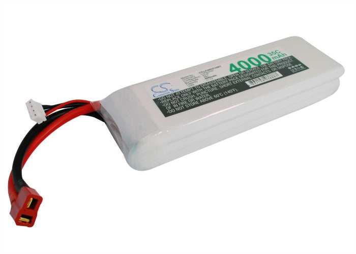 11.1V, 4000mAh, Li-Polymer Battery fits Cameron Sino, RC Tanks Cs-lp4003c35rt, 44.4Wh