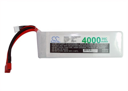 11.1V, 4000mAh, Li-Polymer Battery fits Cameron Sino, RC Tanks Cs-lp4003c35rt, 44.4Wh