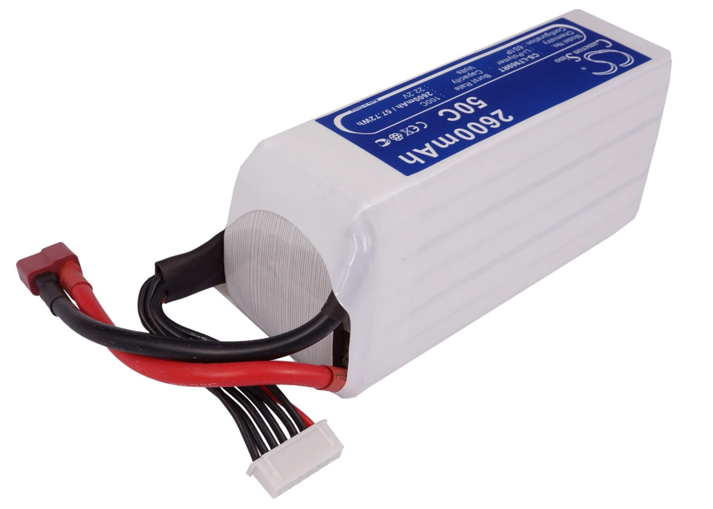22.2V, 2600mAh, Li-Polymer Battery fits Cameron Sino, RC Tanks Cs-lt969rt, 57.72Wh