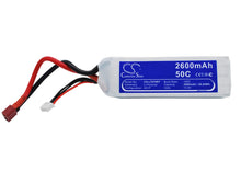 14.8V, 2600mAh, Li-Polymer Battery fits Cameron Sino, RC Tanks Cs-lt970rt, 38.48Wh