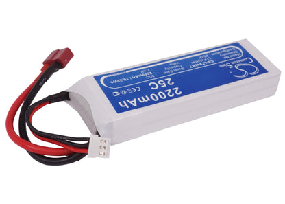 7.4V, 2200mAh, Li-Polymer Battery fits Cameron Sino, RC Tanks Cs-lt943rt, 16.28Wh