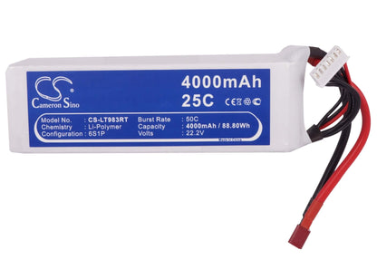22.2V, 4000mAh, Li-Polymer Battery fits Cameron Sino, RC Trains Cs-lt983rt, 88.8Wh
