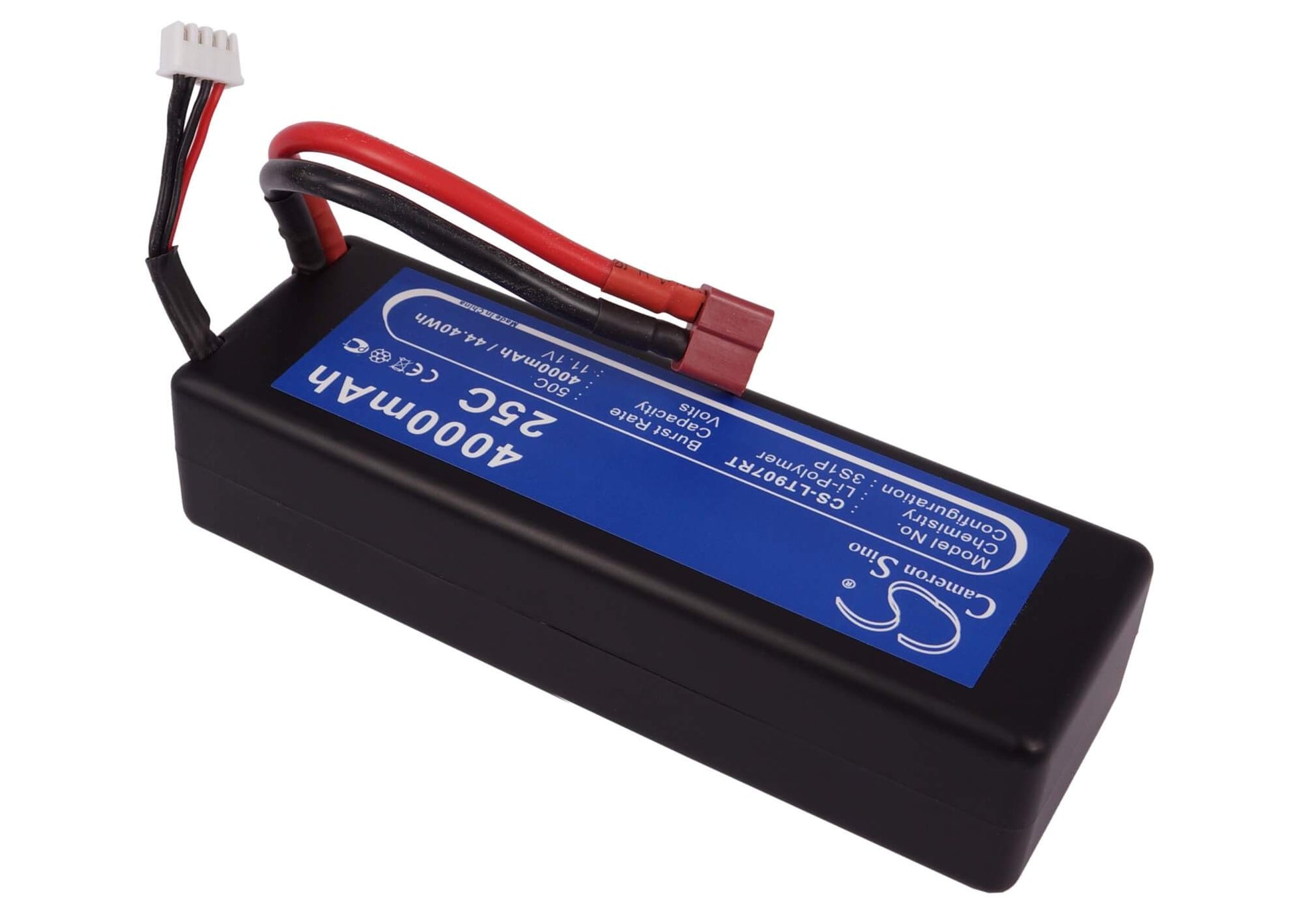11.1V, 4000mAh, Li-Polymer Battery fits Cameron Sino, RC Trains Cs-lt907rt, 44.4Wh