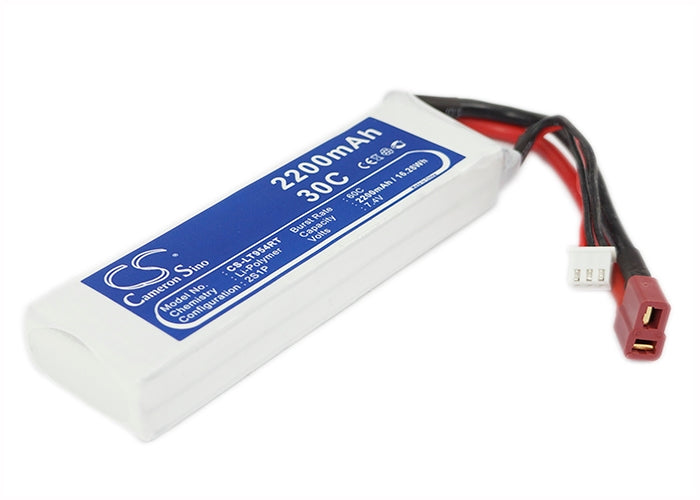 7.4V, 2200mAh, Li-Polymer Battery fits Cameron Sino, RC Trains Cs-lt954rt, 16.28Wh