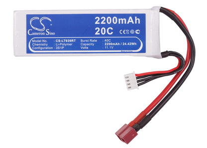 11.1V, 2200mAh, Li-Polymer Battery fits Cameron Sino, RC Trains Cs-lt939rt, 24.42Wh