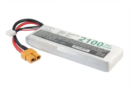 7.4V, 2100mAh, Li-Polymer Battery fits Cameron Sino, RC Trains Cs-lp2102c30r5, 15.54Wh