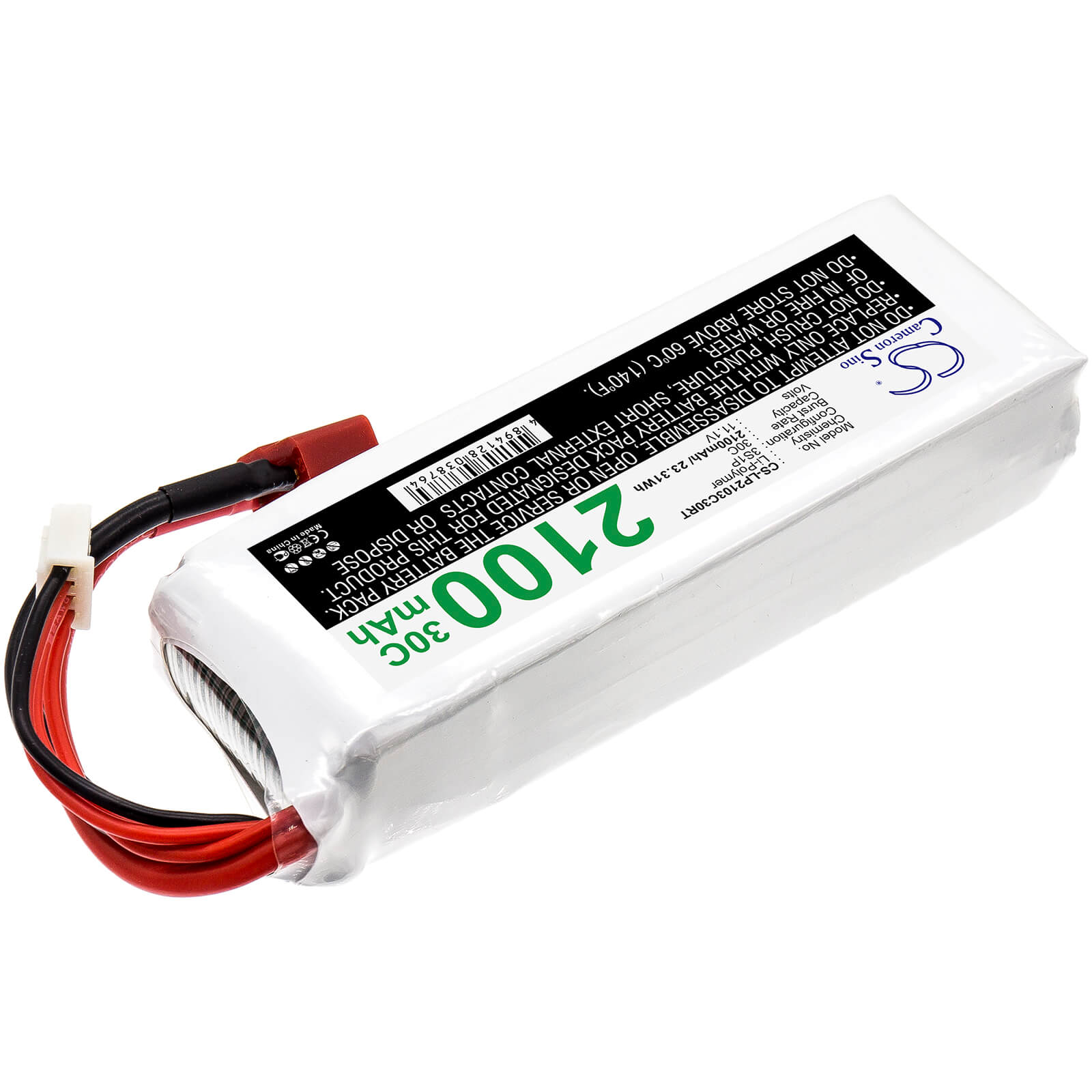 11.1V, 2100mAh, Li-Polymer Battery fits Cameron Sino, RC Trains Cs-lp2103c30rt, 23.31Wh