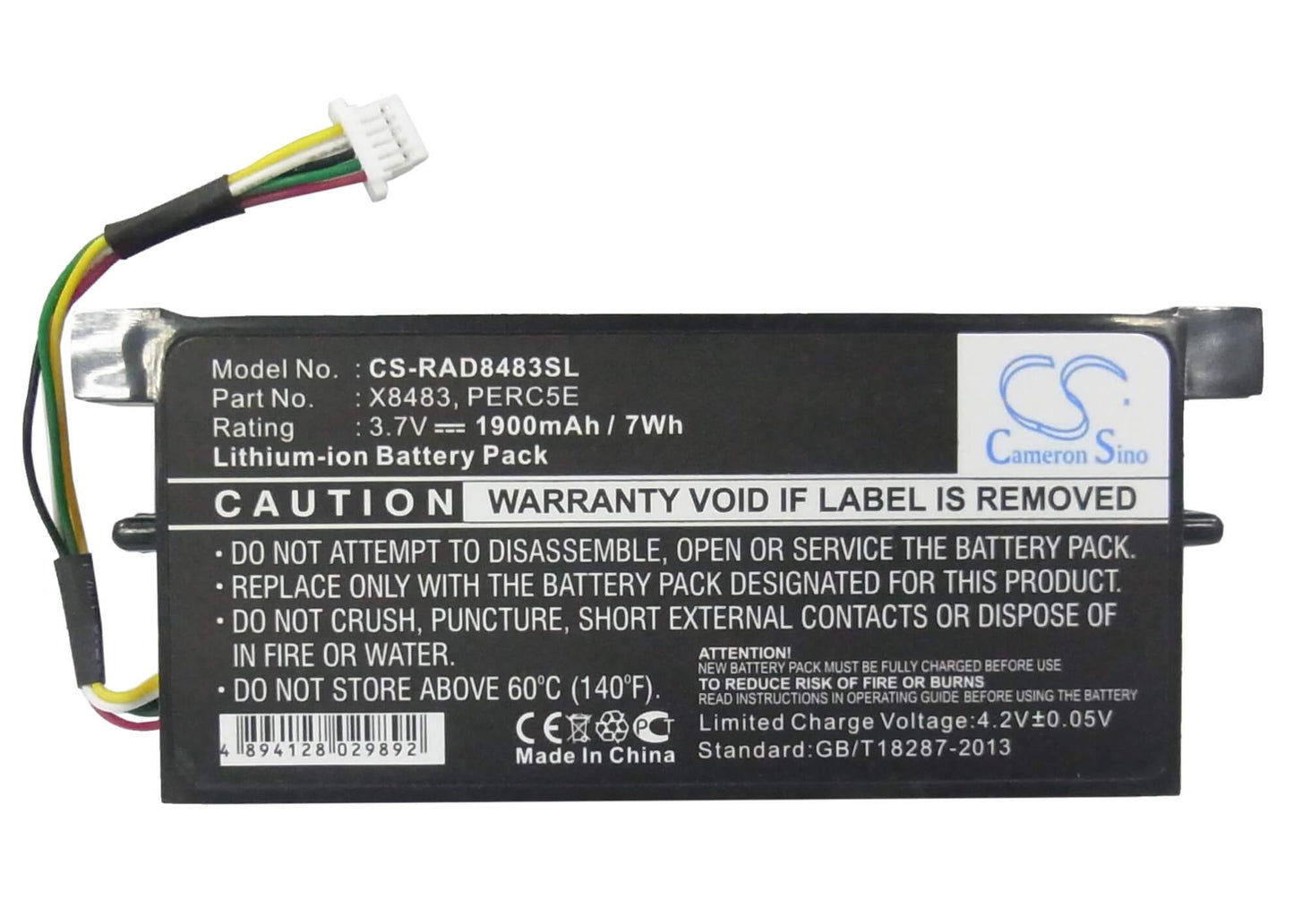 3.7V, 1900mAh, Li-ion Battery fits Dell, Kr174 Perc6, Poweredge Perc5e With Bbu Conn, 7.03Wh