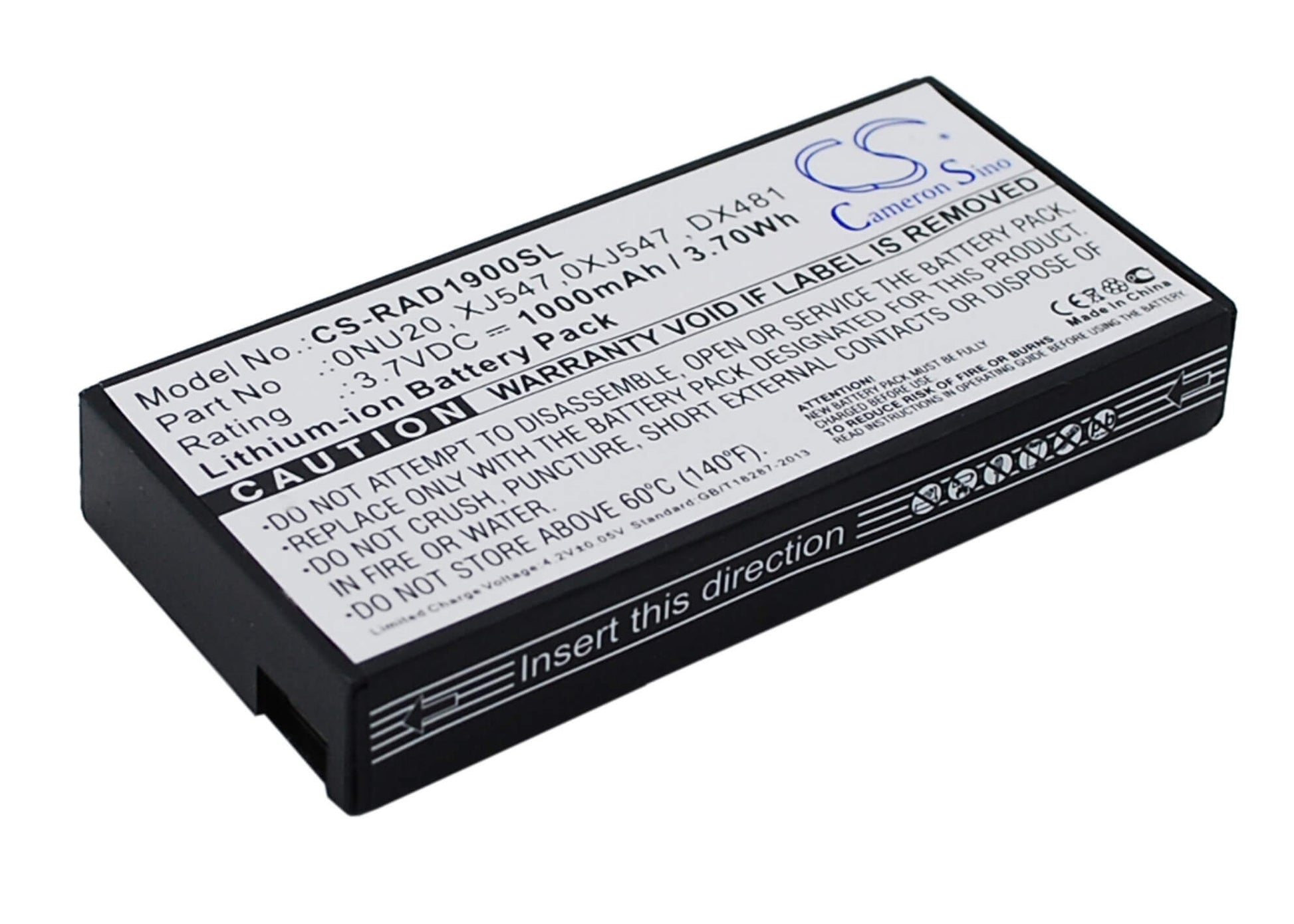 3.7V, 1000mAh, Li-ion Battery fits Dell, E2k-ucp-61(b), Np007 Sas 6/ir, 3.7Wh