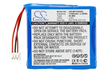 3.6V, 1100mAh, Ni-MH Battery fits Mylex, Pcb Raid Cache, 3.96Wh