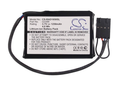 3.7V, 1250mAh, Li-ion Battery fits Dell, Poweredge 1850, Poweredge 2800, 4.625Wh