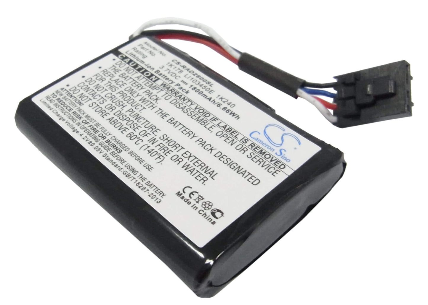 3.7V, 1800mAh, Li-ion Battery fits Dell, Poweredge 1650, Poweredge 1750 Raid Msi Card, 6.66Wh